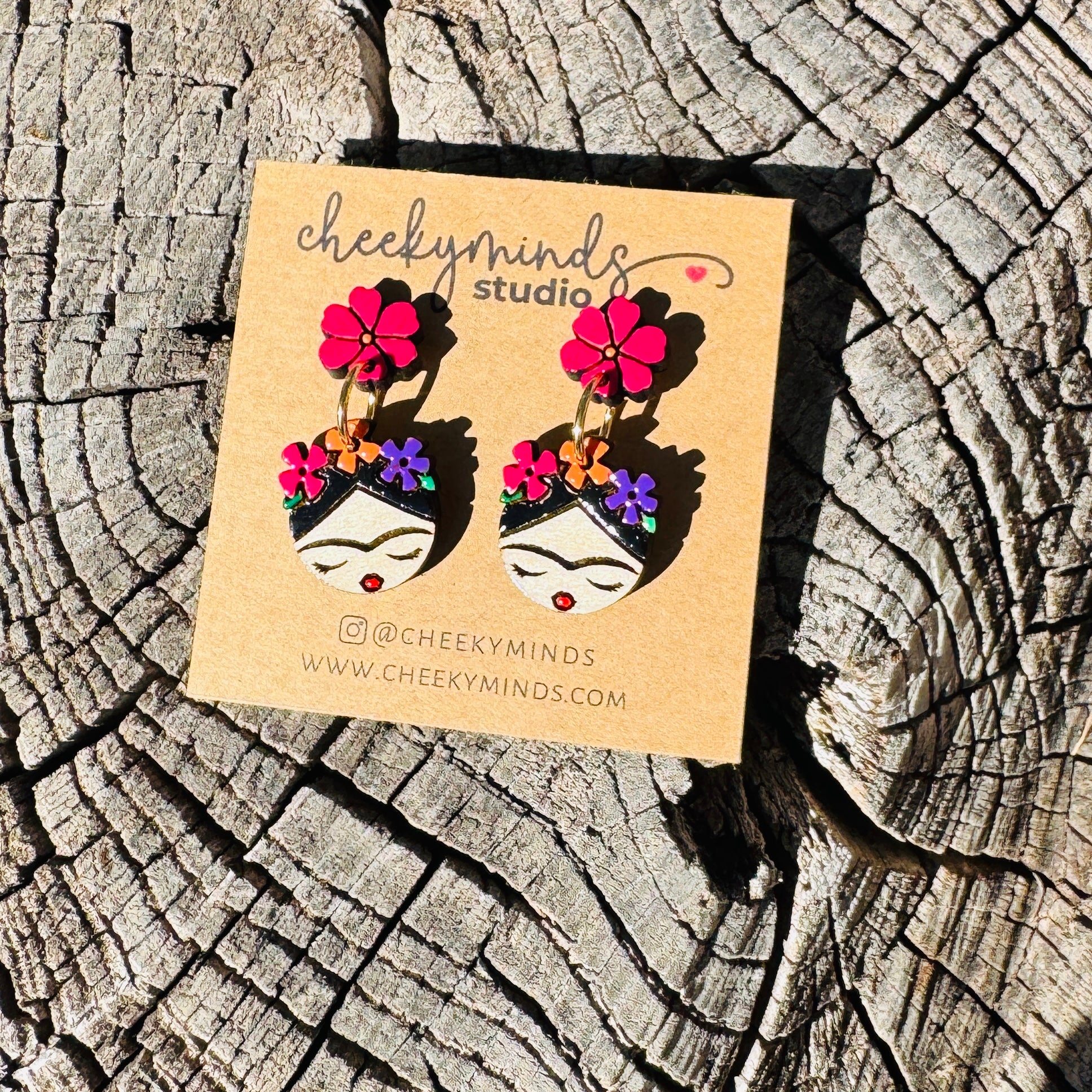 Frida Kahlo Flowers Hanging Earrings image 0