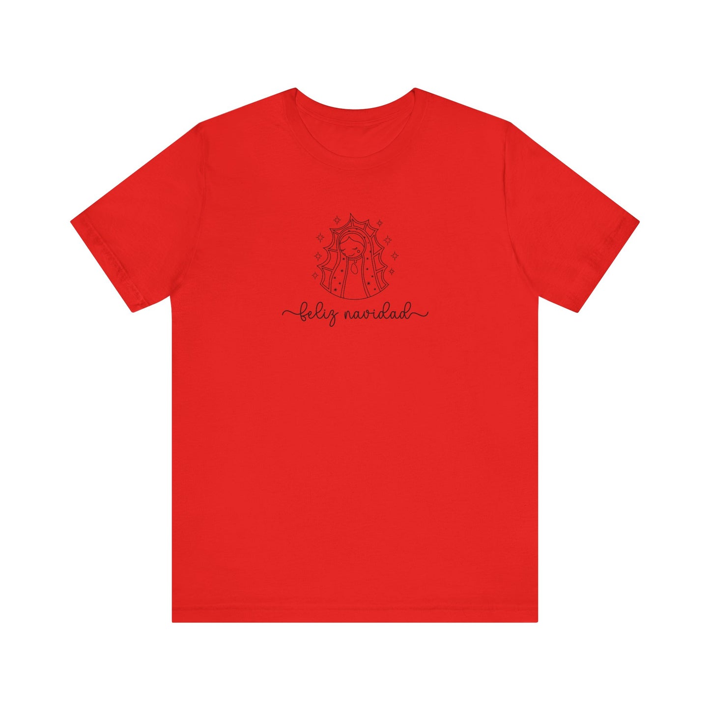 Virgin Mary Christmas Shirt, Religious Christmas Gift, Minimalist Virgen de Guadalupe Shirt, Line Art Minimal Tee, Holiday Religious Shirt - Poppy, XL image