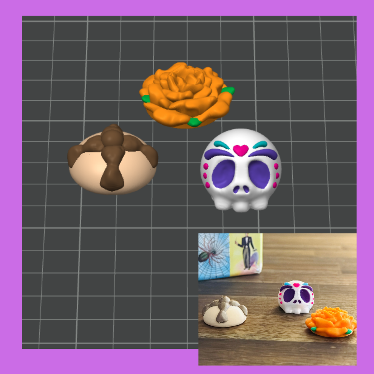 Dia De Los Muertos 3D Print File Regular and Magnetic