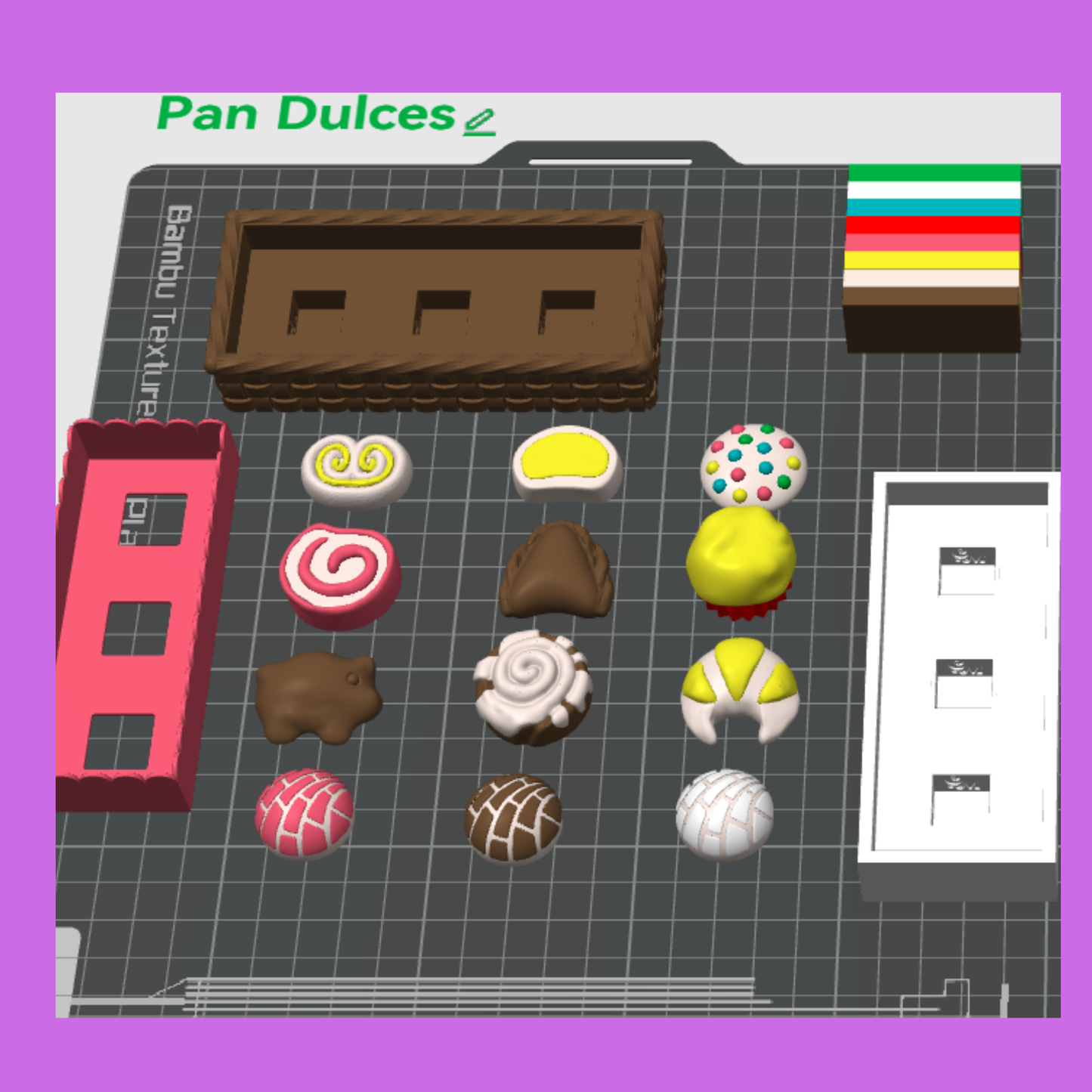 Pan Dulce Trio Box | Interchangeable Clicker 3D Print File Collection