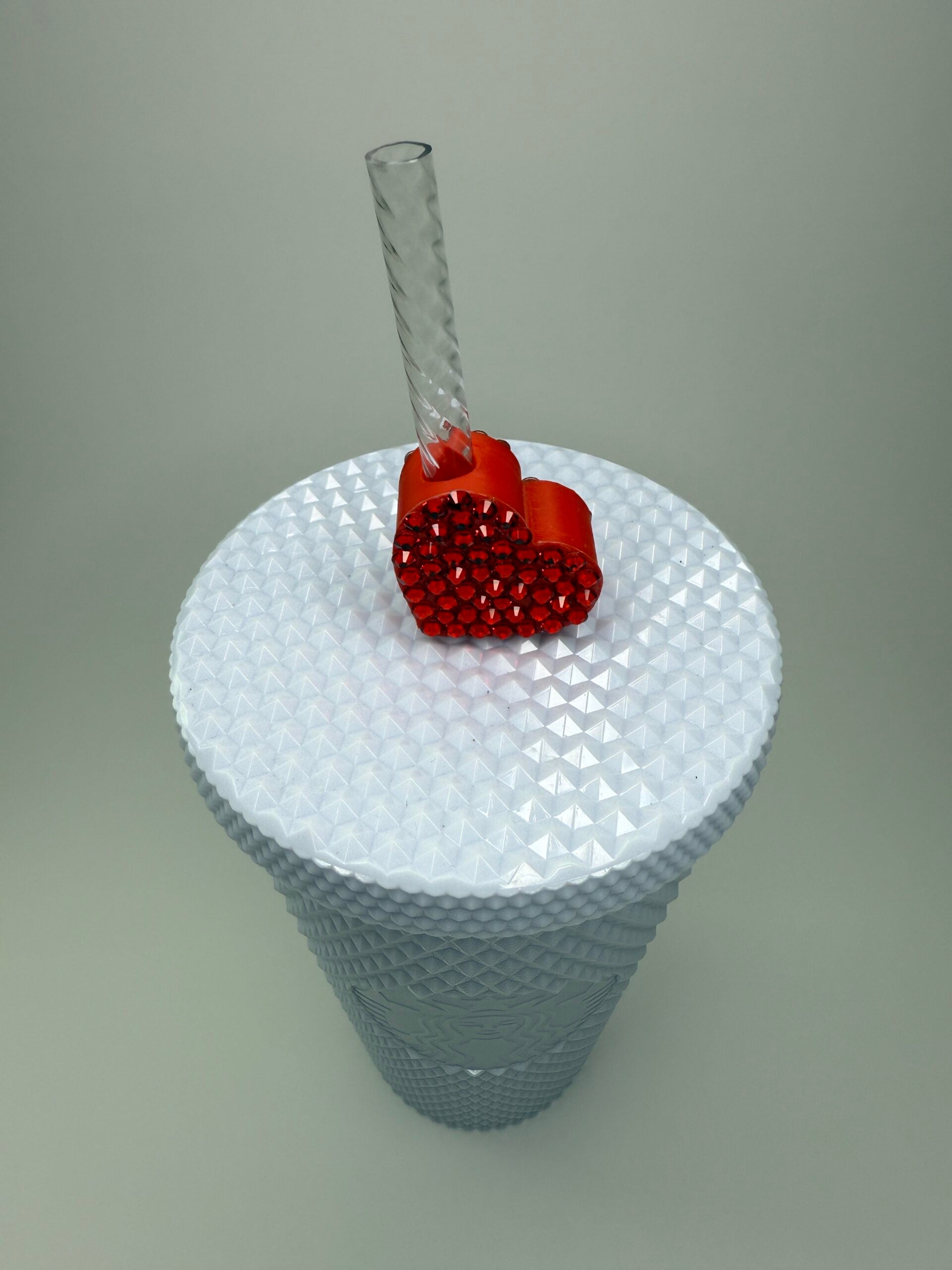 Heart Shaped Rhinestone Straw Charm image 3