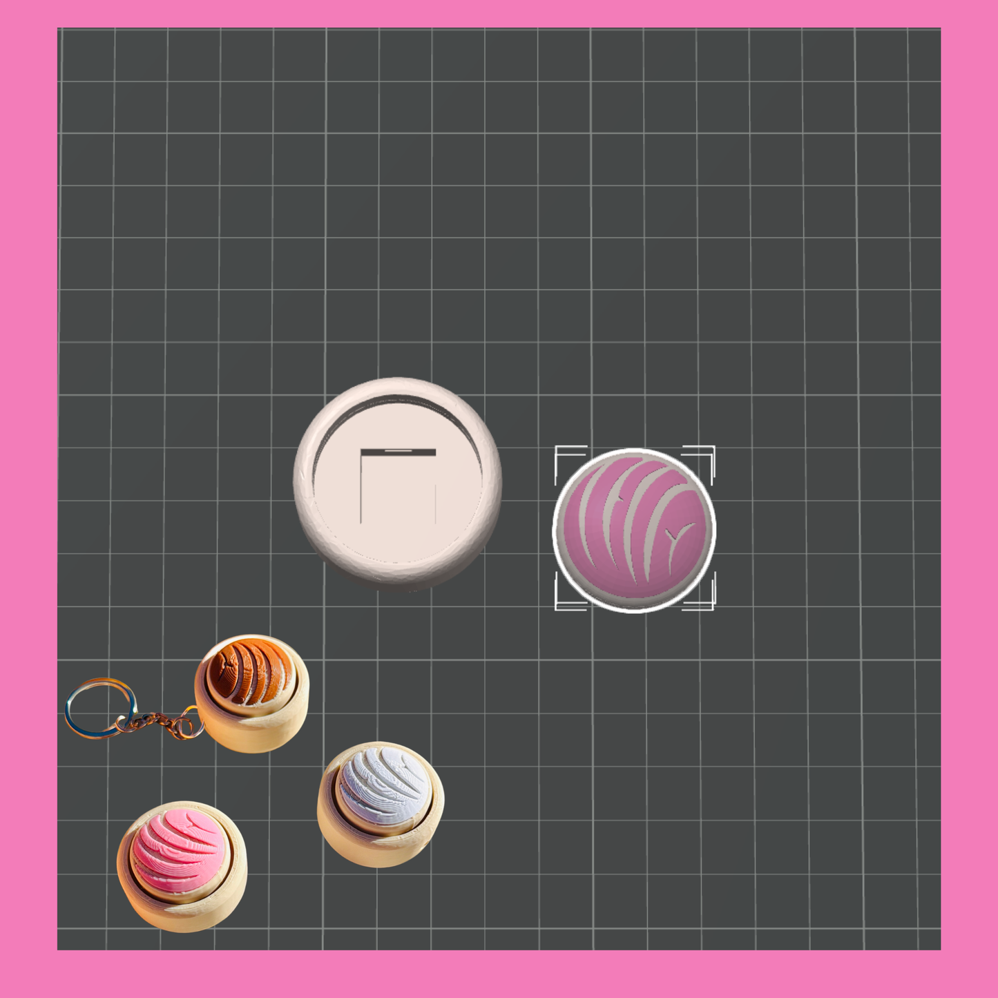 Concha Clicker Keychain STL 3mf File