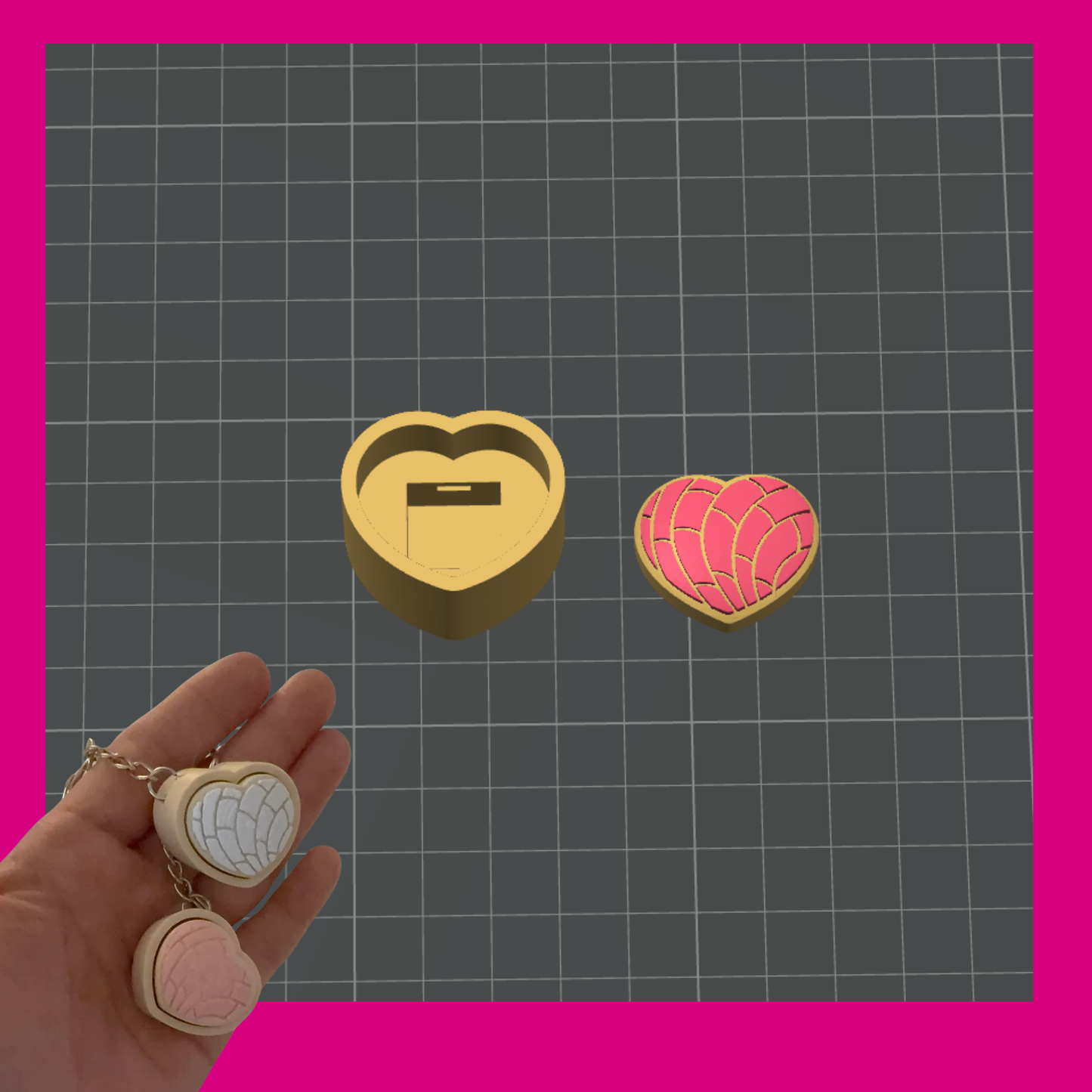 Tiny Chiquito Size Concha Heart Clicker 3MF STL File