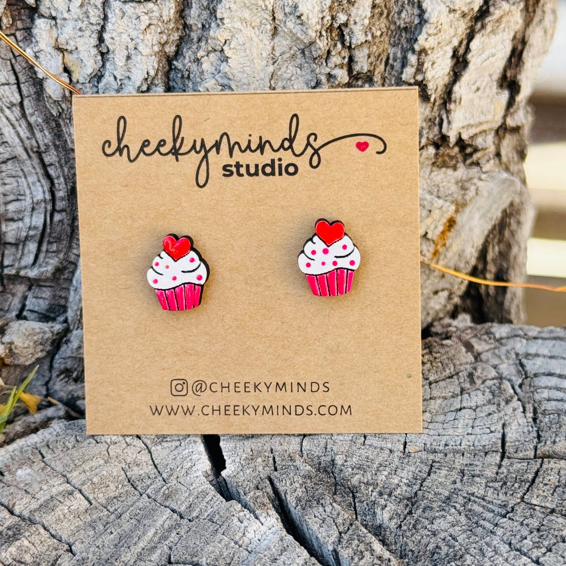 Valentine Cupcake Stud Earrings image 0