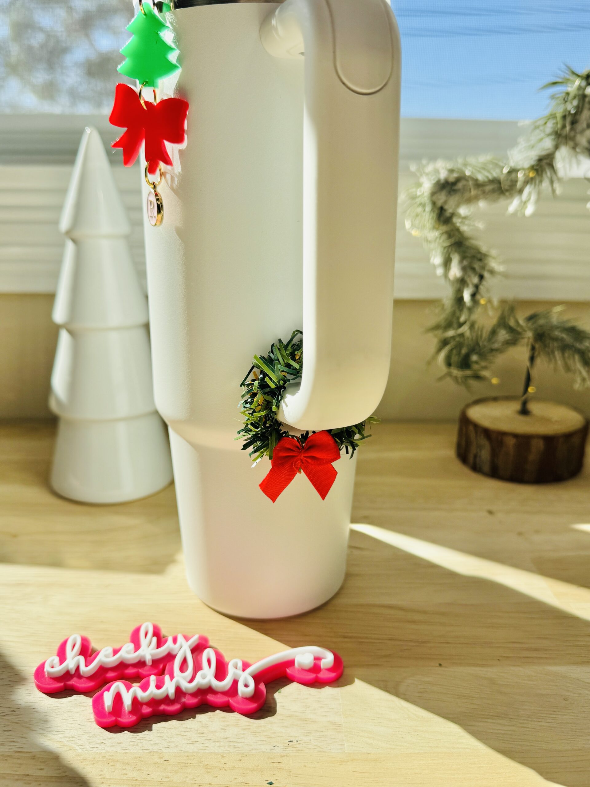 Cute Christmas Garland Wreath for Stanley Yeti Tumblers image 1