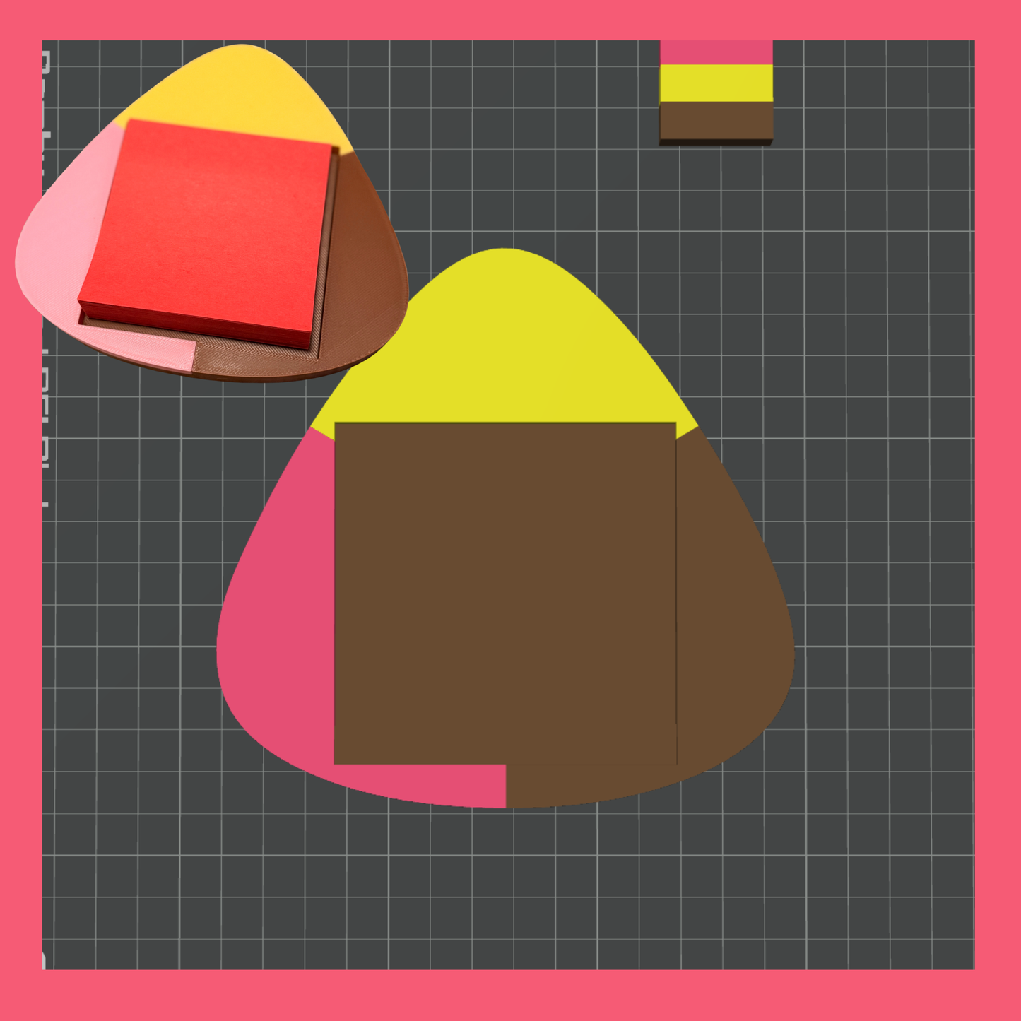 Cookie Tri Color Post It Holder 3MF STL File