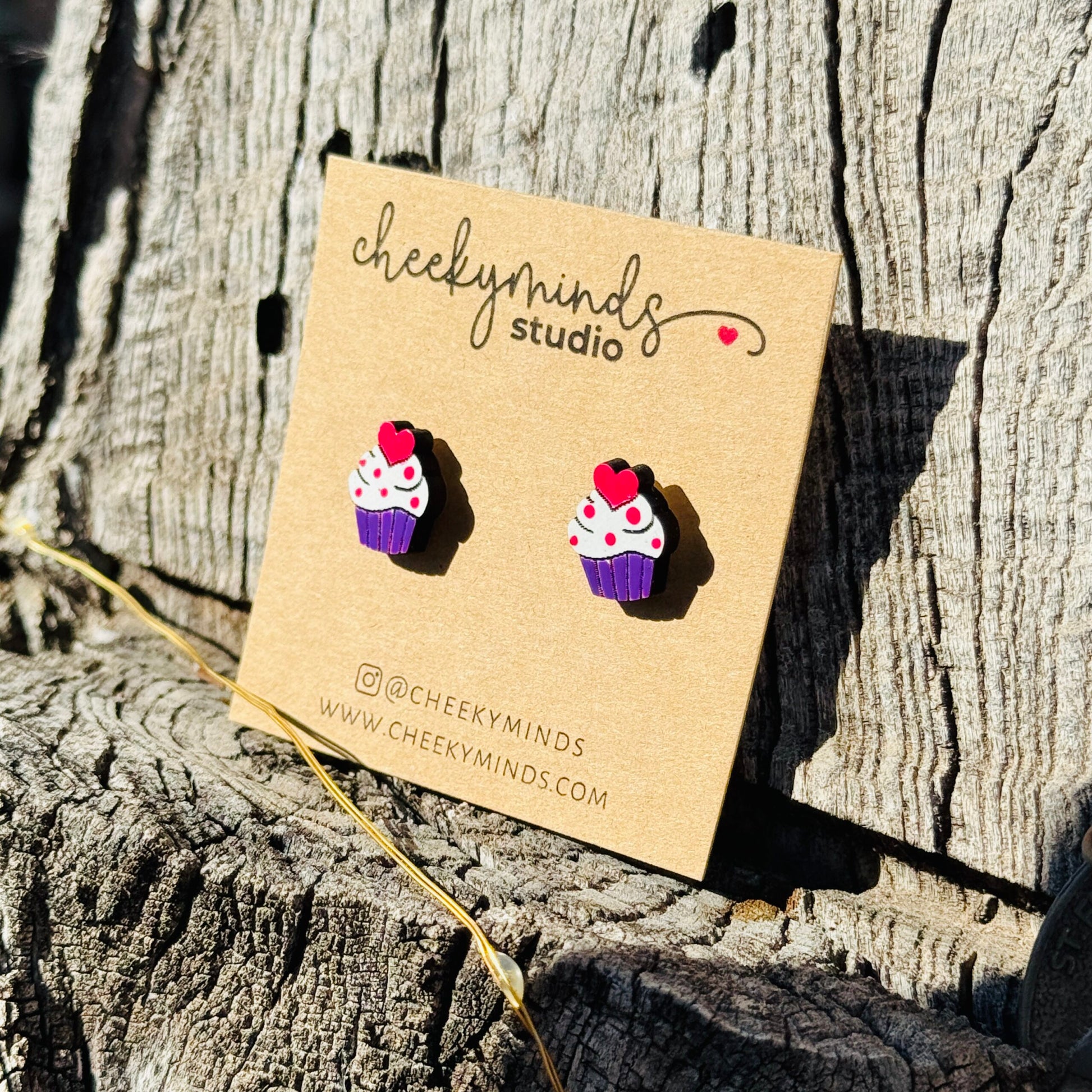 Valentine Cupcake Stud Earrings image 1