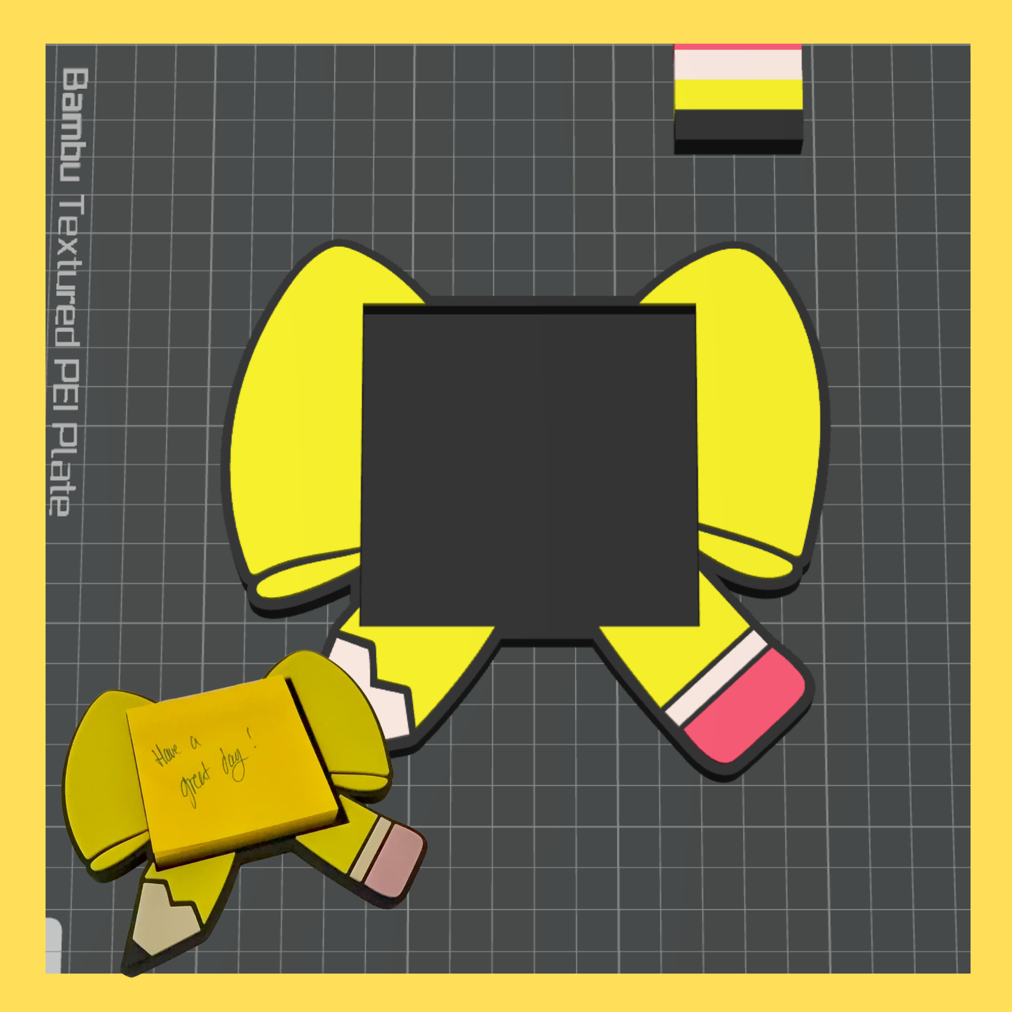 Teacher Pencil Sticky Note Holder STL File