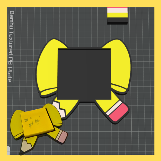Teacher Pencil Sticky Note Holder STL File