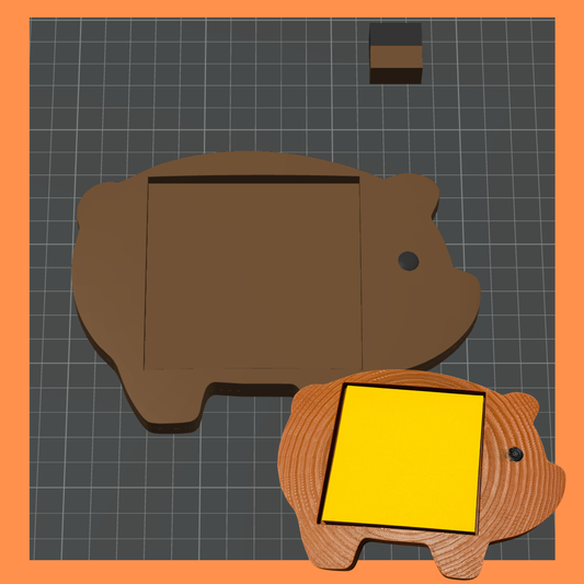 Marranito Post it Holder 3MF STL File