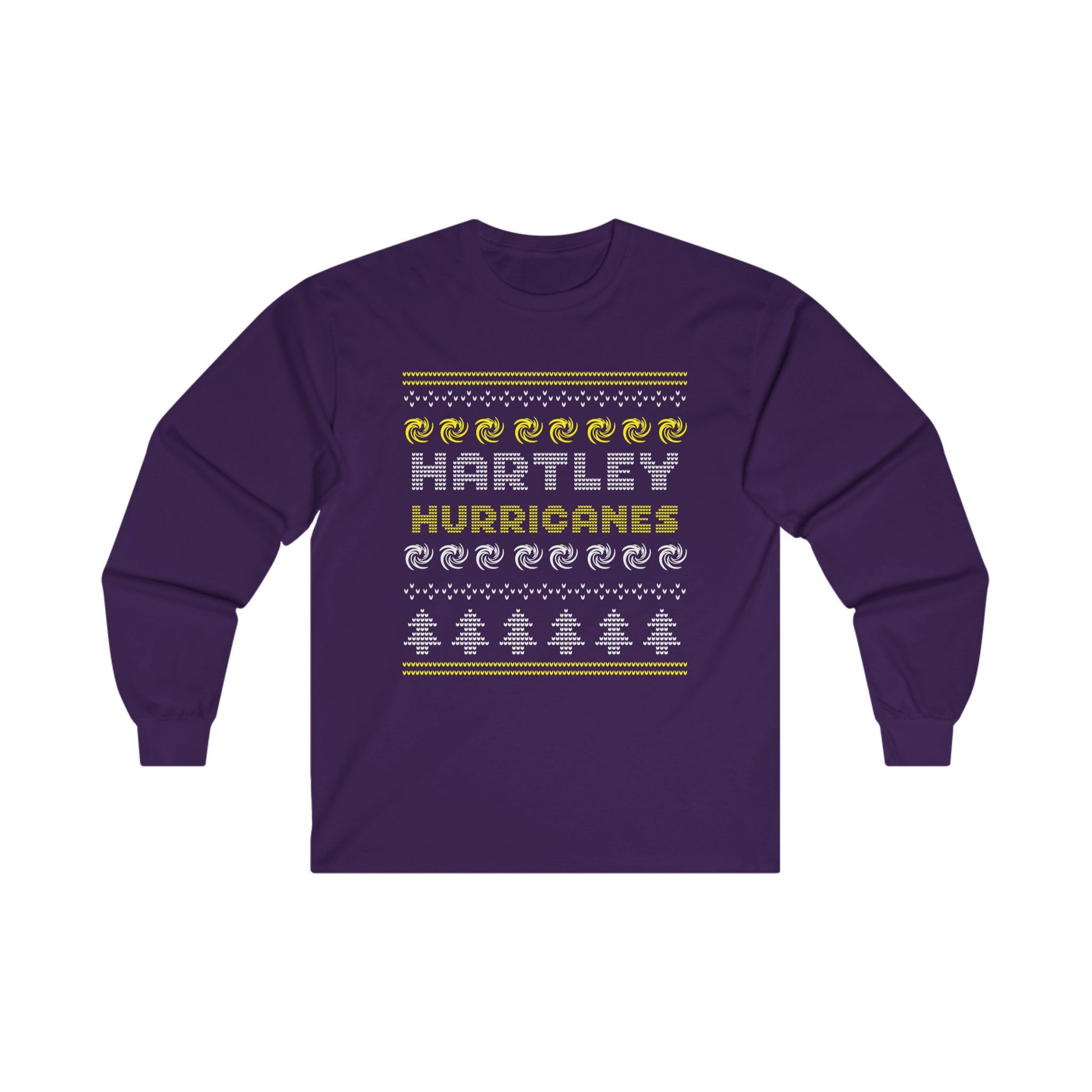 Hartley Hurricanes Unisex Long Sleeve Tee - Perfect for Game Days &amp; Coastal Vibes - XL, Purple image