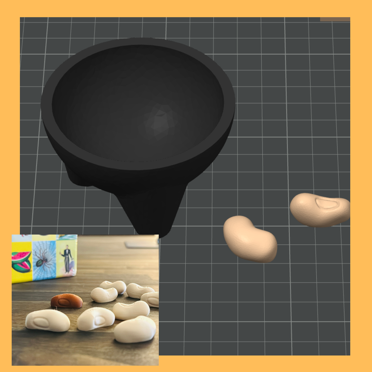 Frijoles Fichas 3D Print File Regular and Magnetic
