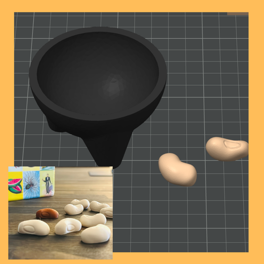 Frijoles Fichas 3D Print File Regular and Magnetic