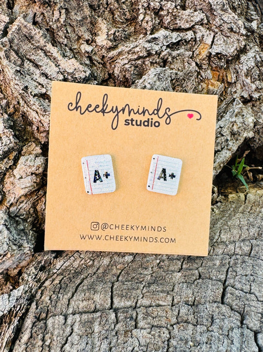Lined Paper Teacher Earrings image 0
