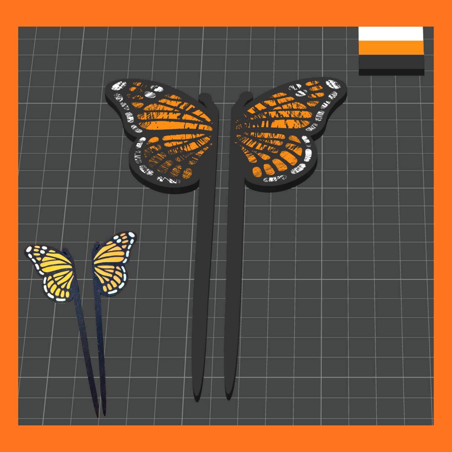 Monarch Butterfly Hair Pics STL File