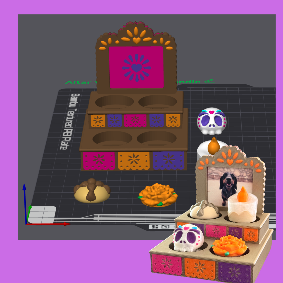 Día de los Muertos Altar 3D Print File – Ofrenda Clicker (Regular Clicker Option)