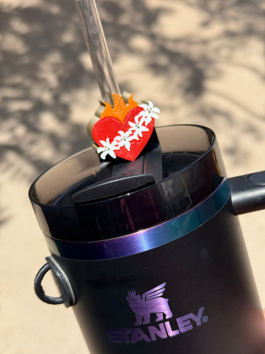 Sacred Heart Straw Topper – Fits Standard Straws and Stanley Straws