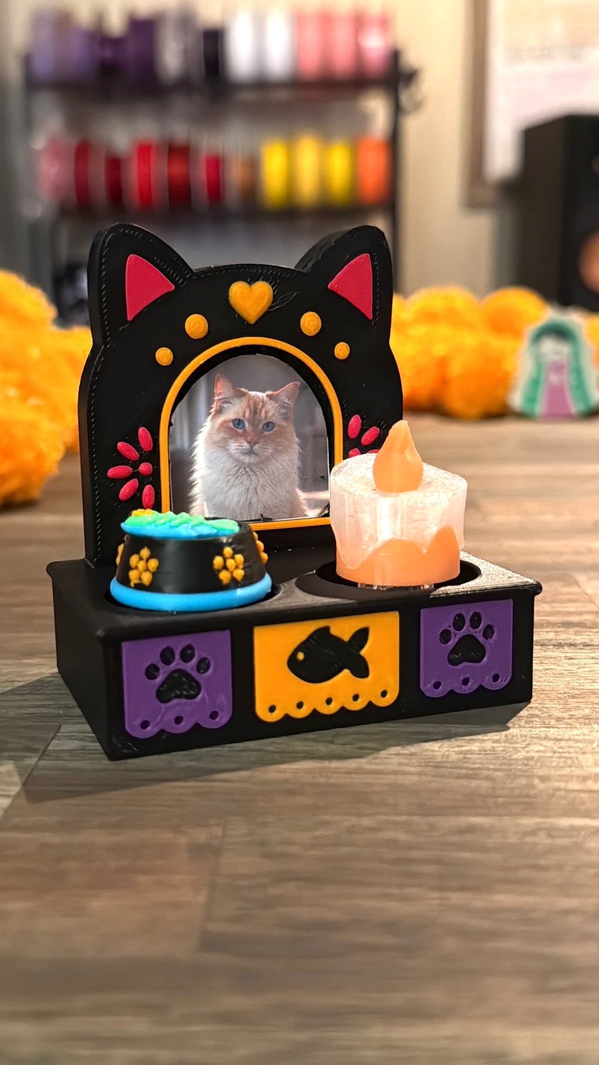 Pet Cat Dia de Los Muertos Altar Fidget Clicker