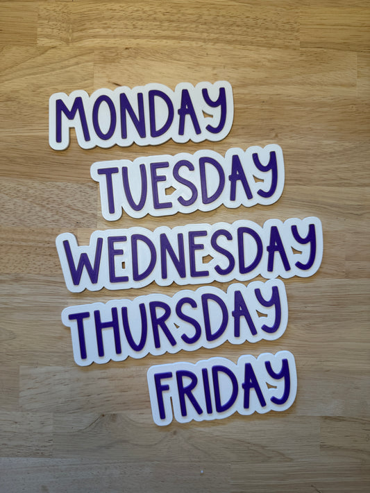 Teacher Board Magnetic Signs – Days of the Week