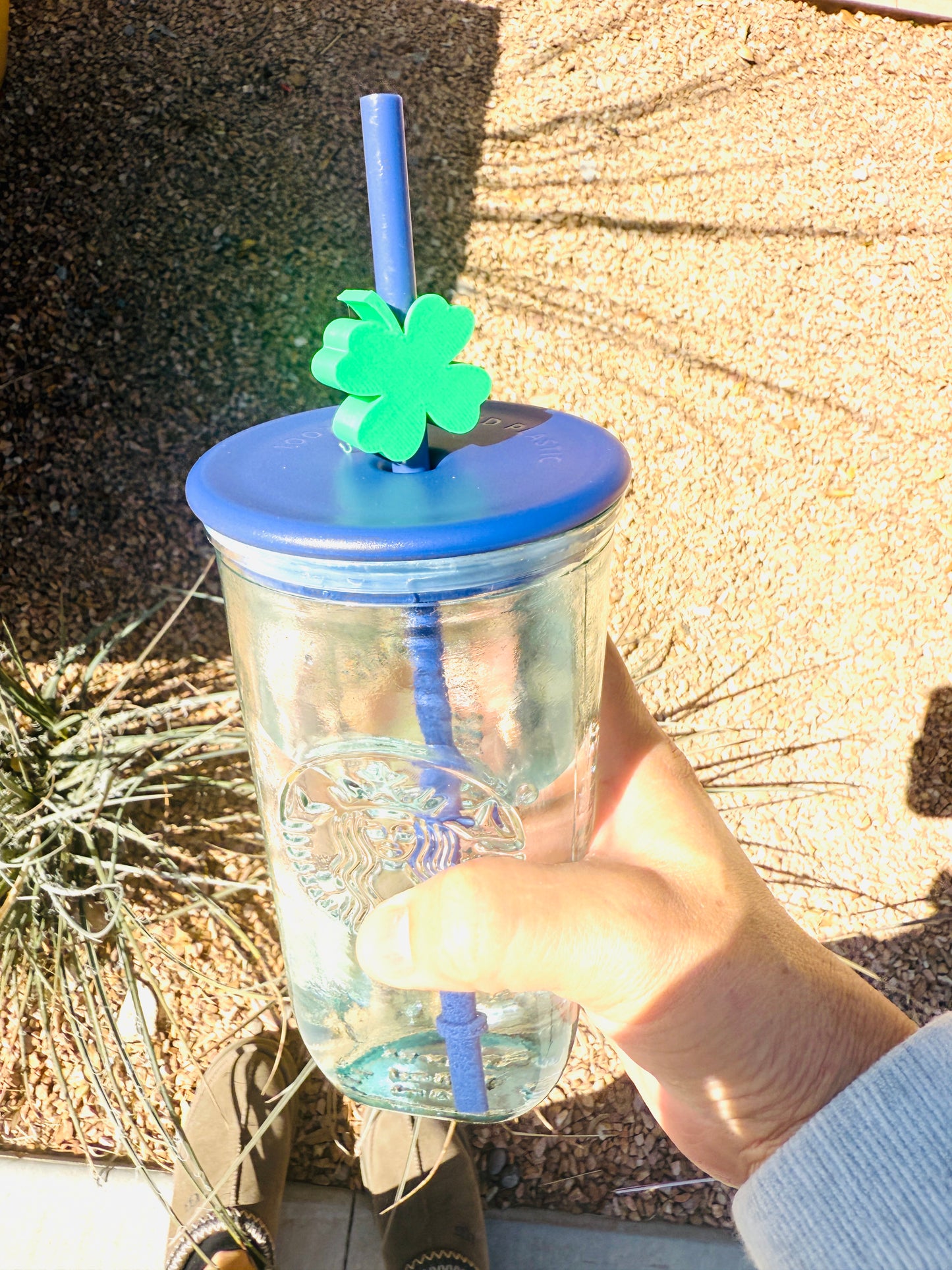 Lucky Four Leaf Clover Straw Charm