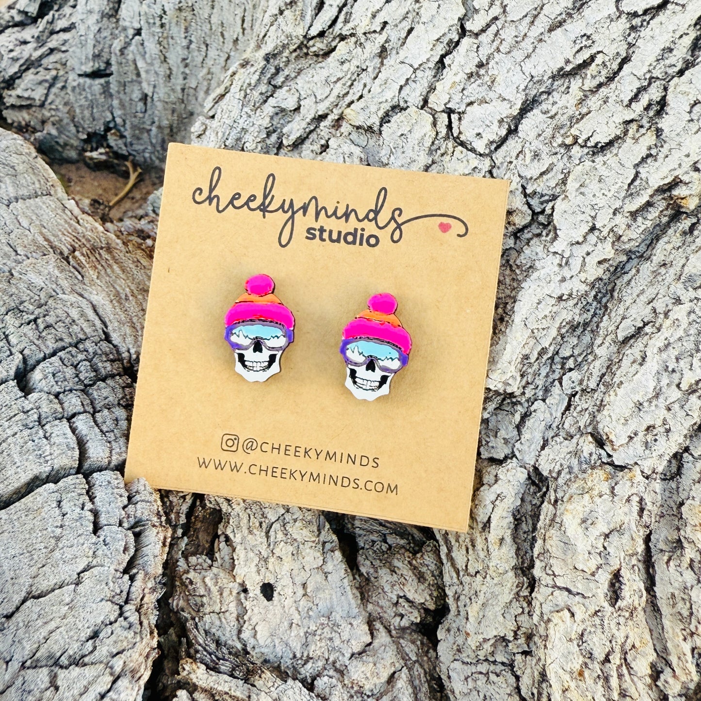 Skeleton Ski Goggles Earrings