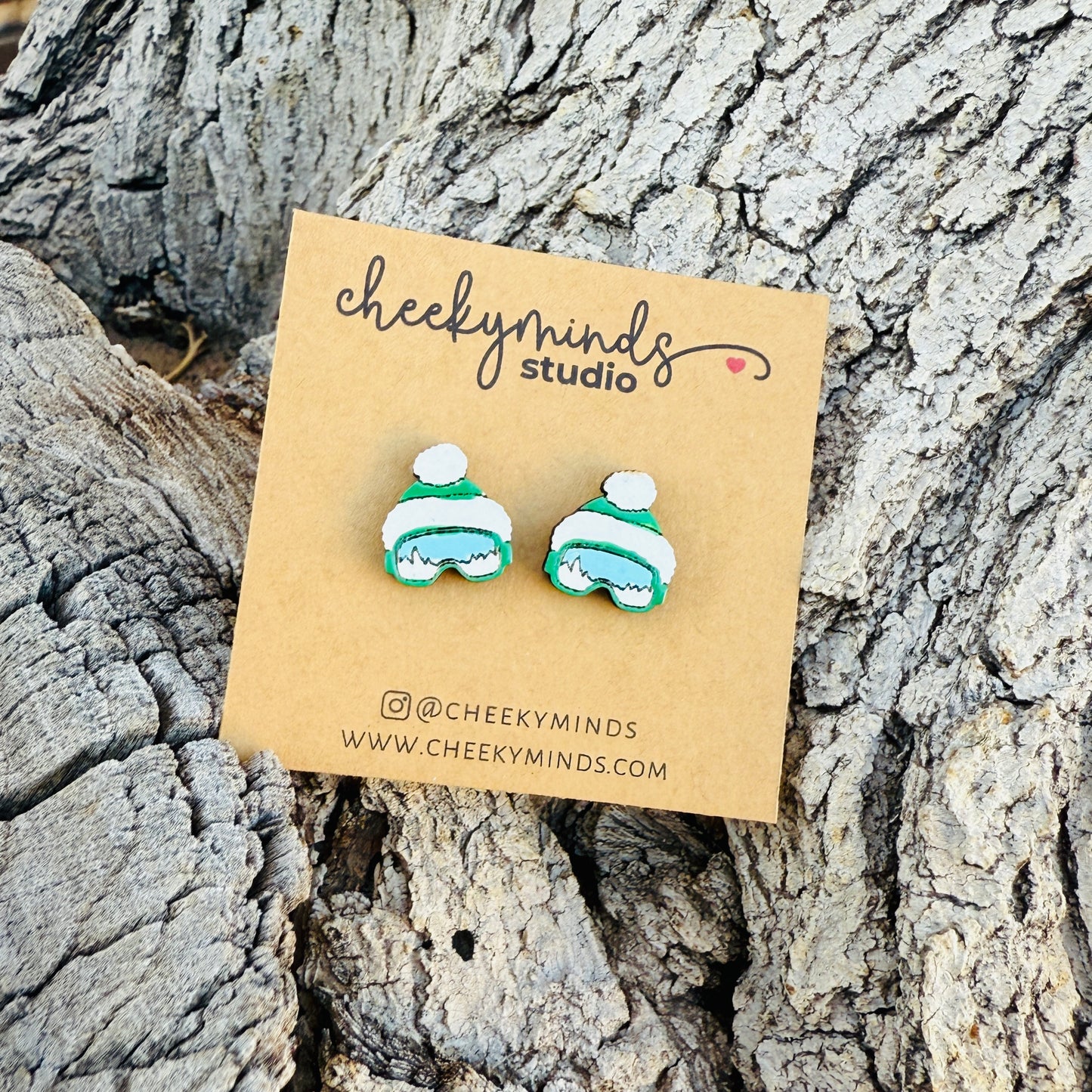 Ski Goggle and Beanie Earrings