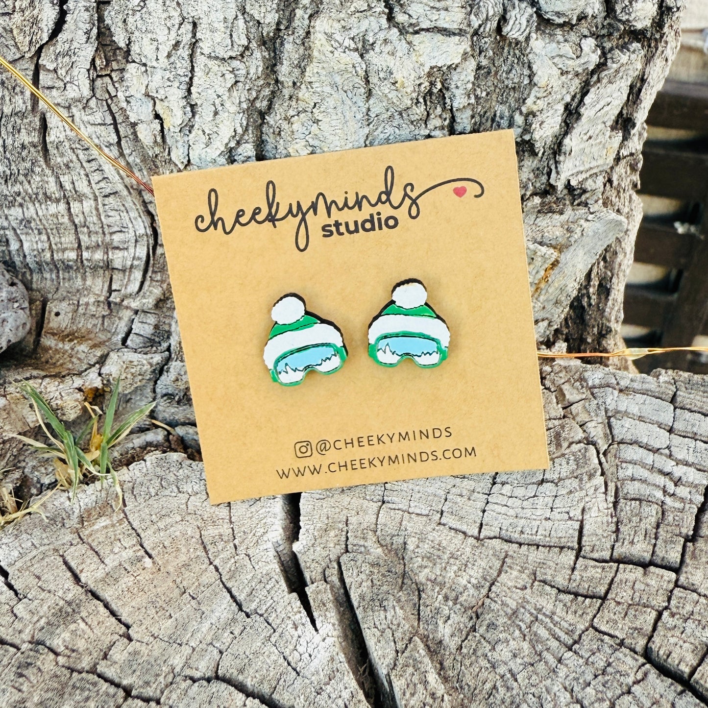 Ski Goggle and Beanie Earrings