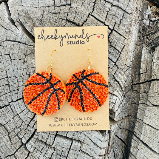 BasketBall Blinged Earrings