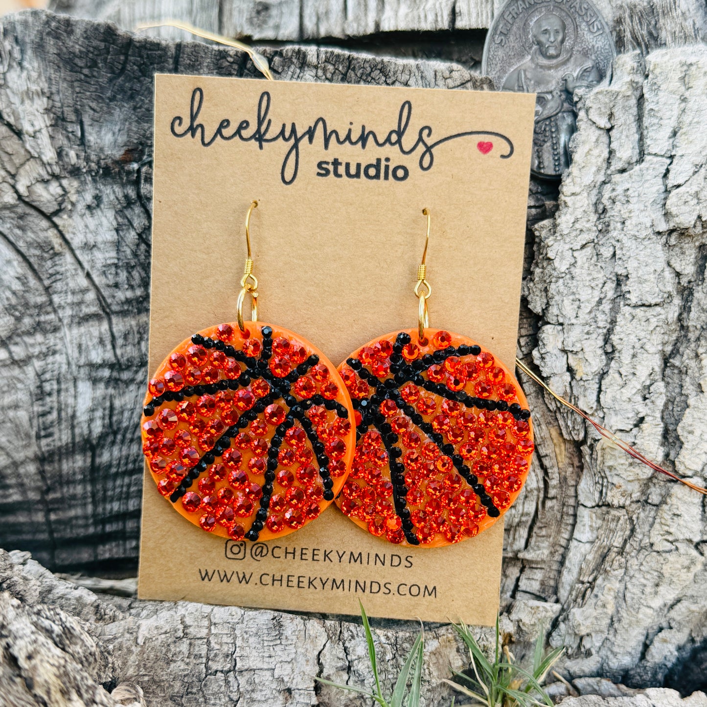 BasketBall Blinged Earrings