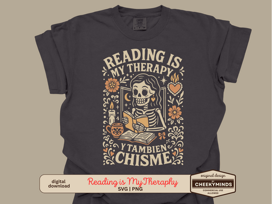 Reading is My Therapy SVG PNG