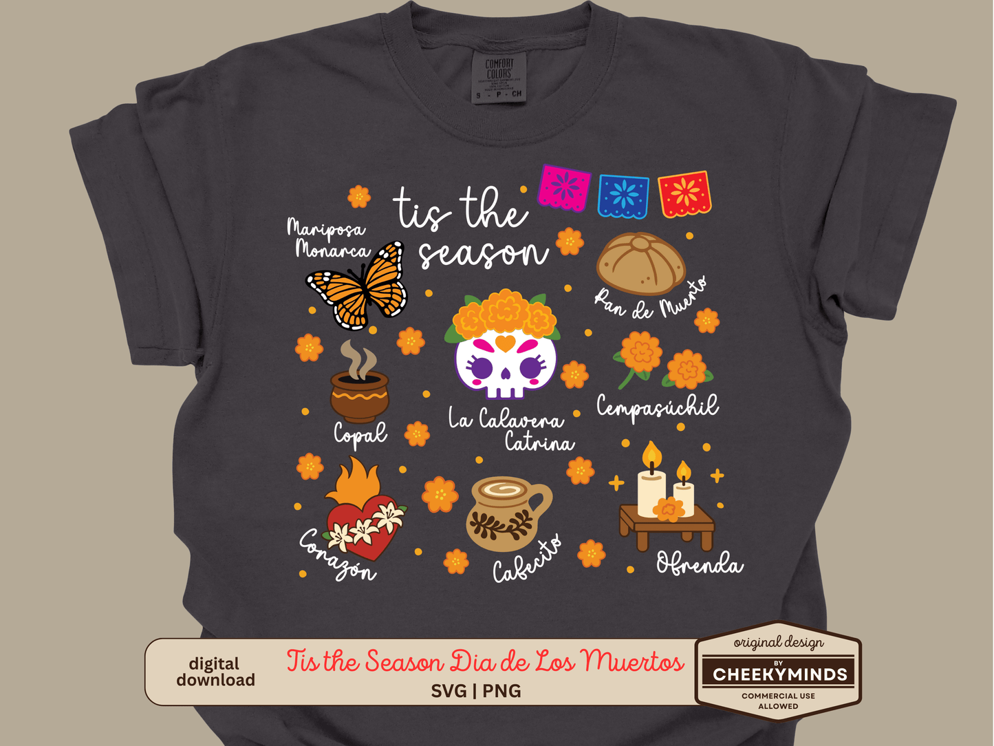 Tis the Season Dia de Los Muertos SVG and PNG
