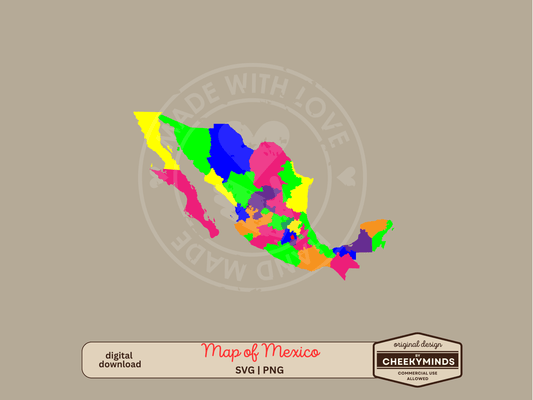 Map of Mexico separated into different states