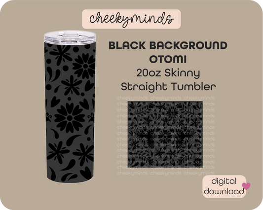 Otomi Black and Gray 20oz Skinny Straight Tumbler Wrap