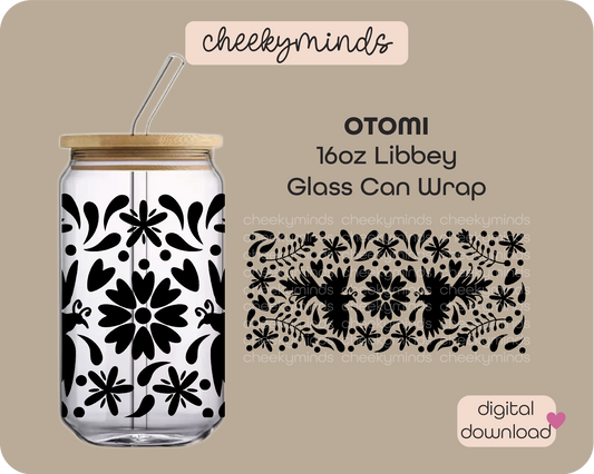 Otomi 16oz Libbey Glass Can Wrap