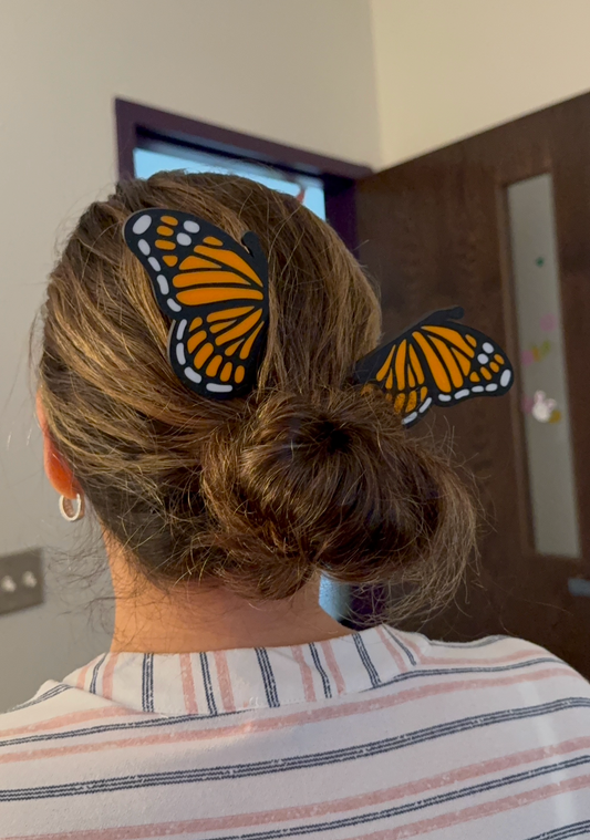 Monarch Butterfly Hair Picks