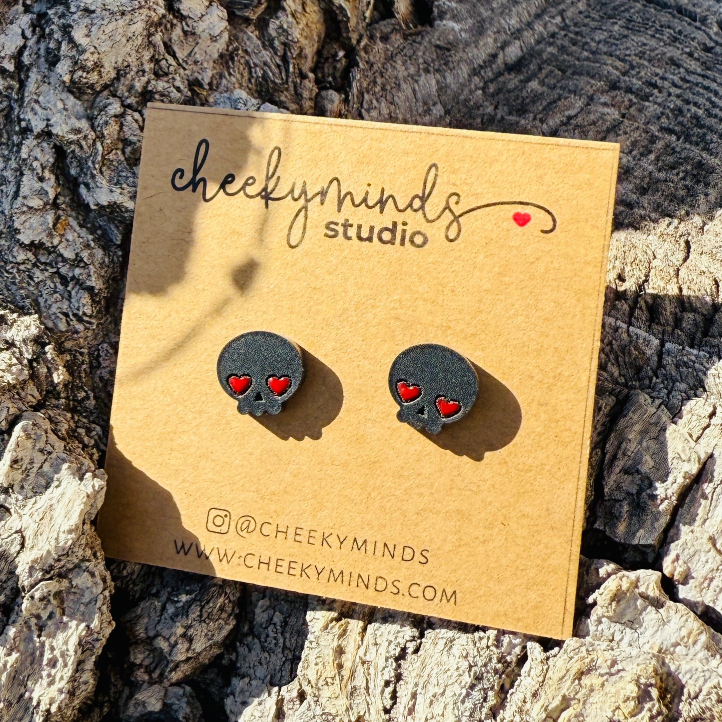 Valentine Skull Stud Earrings image 2