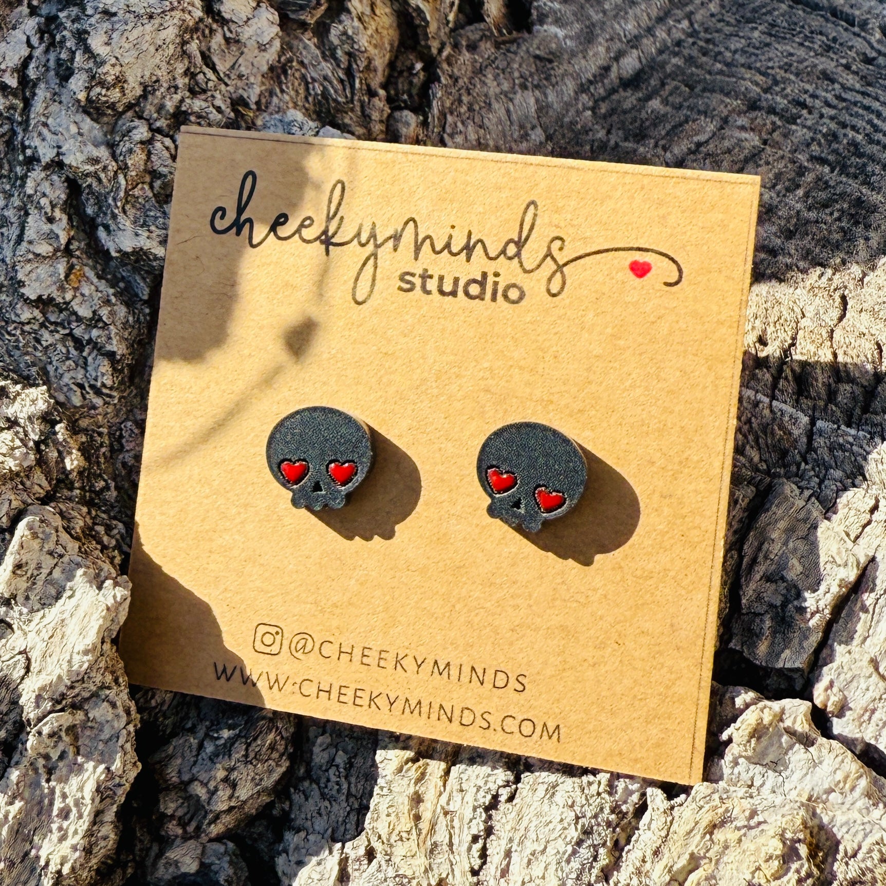 Valentine Skull Stud Earrings image 2