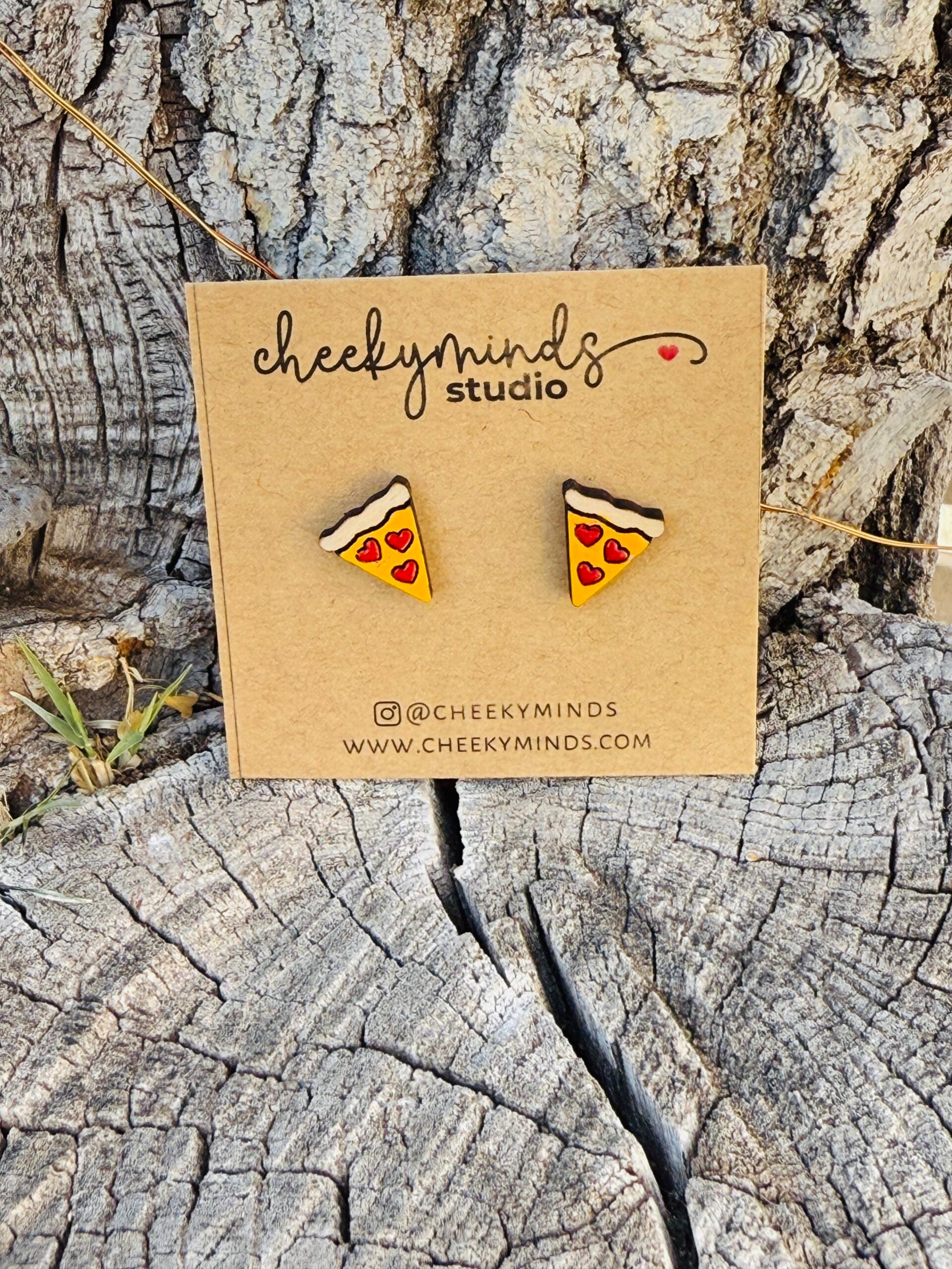 Pizza Valentine Stud Earrings image 0