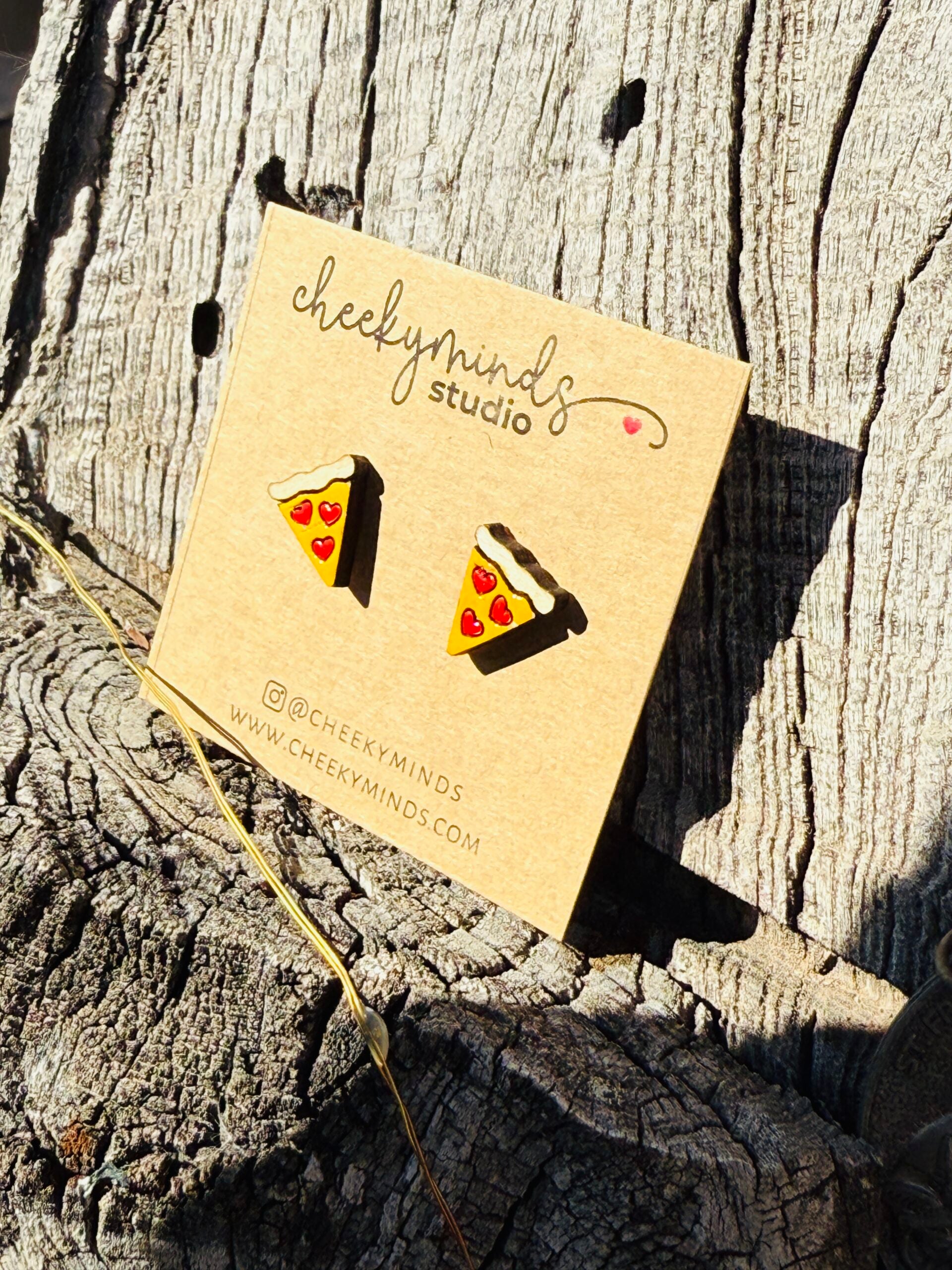 Pizza Valentine Stud Earrings image 2