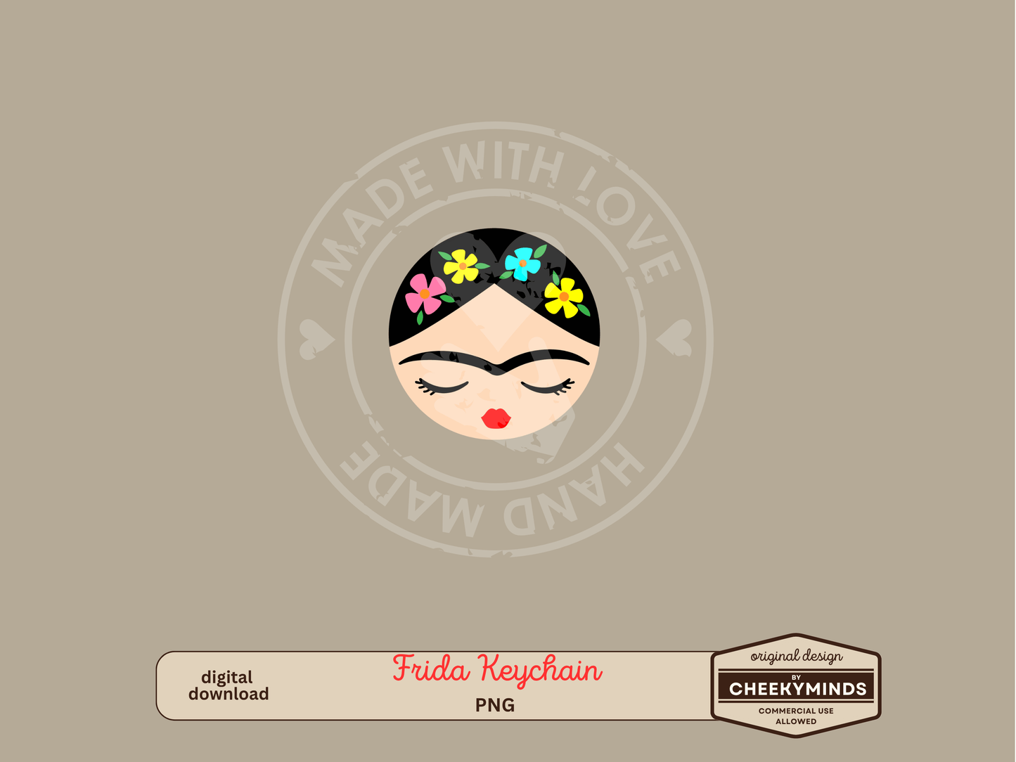 Frida Face for Keychains Ornaments