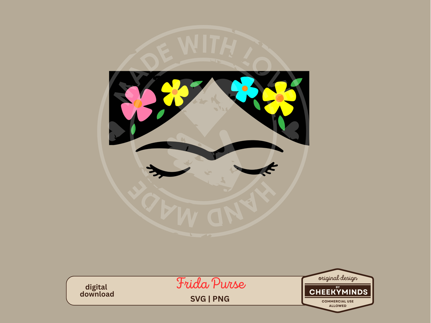 Frida formated for Makeup Purse or Pencil Pouch
