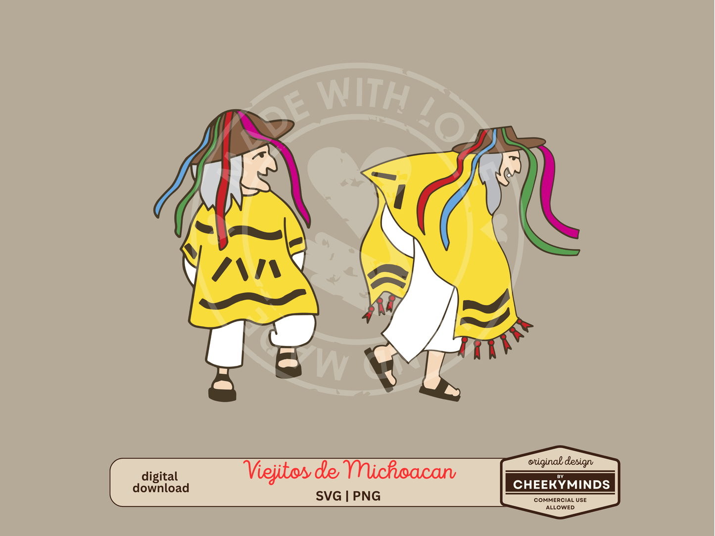 Viejitos de Michoacán SVG PNG Danza de los Viejitos